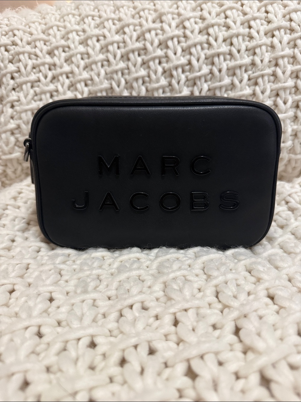 Marc Jacobs Black Embossed Logo Toiletry Pouch